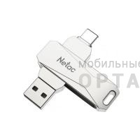 Флешка USB3.0 128 Гб  Netac U782C Dual, USB + TypeC, серебро