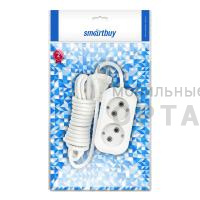 Удлинитель Smartbuy 2 гнезда 3 метра 10А/2,2кВт без заземления ПВС 2х1,0 (SBE-10-2-03-N) (1/50)