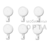 Крючок самоклеящийся XIAOMI Happy Life, пластик, white, 6 штук