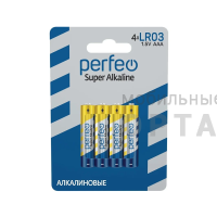 Элемент питания Perfeo LR03/4SH Super Alkaline (4/60/960) Элемент питания Perfeo LR03/4SH Super Alkaline (4/60/960)