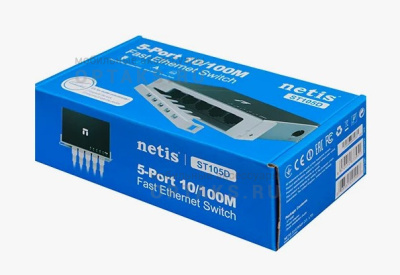 Коммутатор NETIS ST105D 5x100Мбит/с неуправляемый